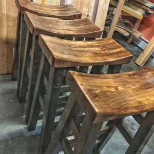 Saddle Stool, Counter height stool, bar stools, wood bar stools, saddle stools, wood stools, kitchen stool, counter stools bild 8