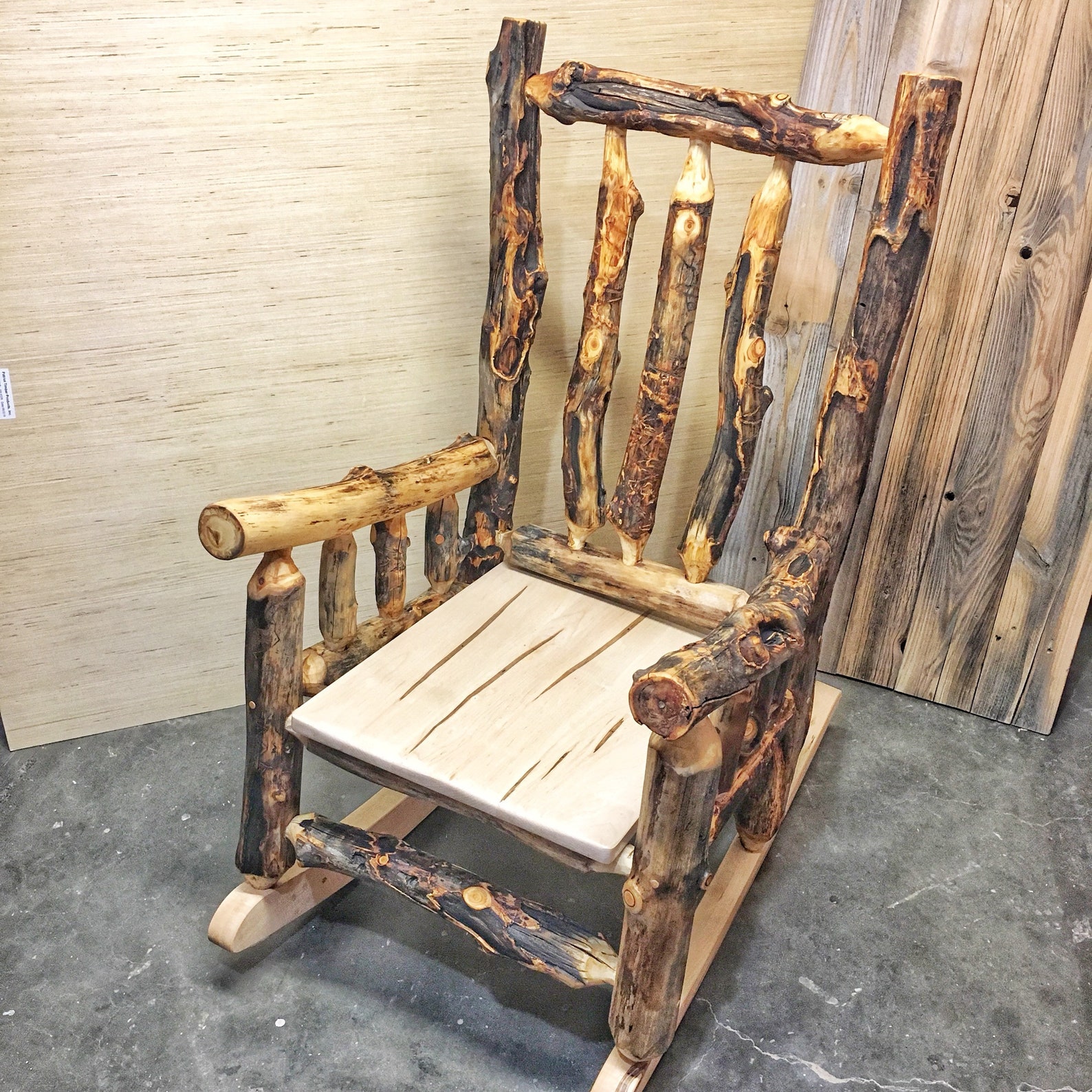 Aspen Log Rocking Chair Etsy