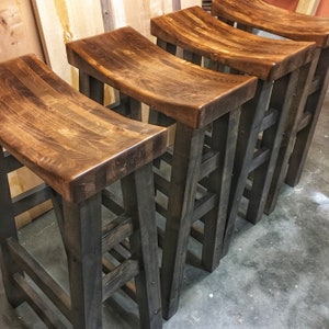 Saddle Stool, Counter height stool, bar stools, wood bar stools, saddle stools, wood stools, kitchen stool, counter stools bild 3