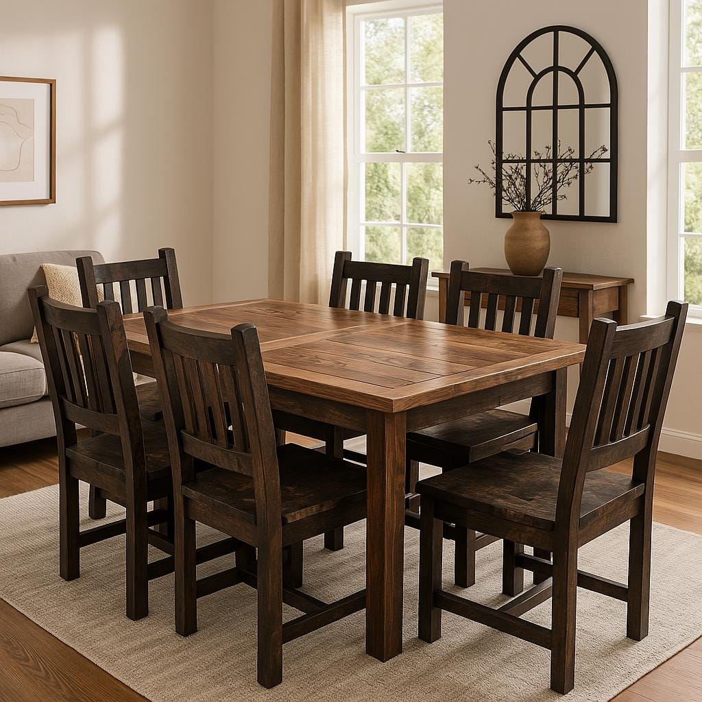 Walnut Dining Table Set | Walnut Dining Room Table | Made in 