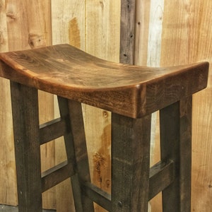 Saddle Stool, Counter height stool, bar stools, wood bar stools, saddle stools, wood stools, kitchen stool, counter stools bild 4