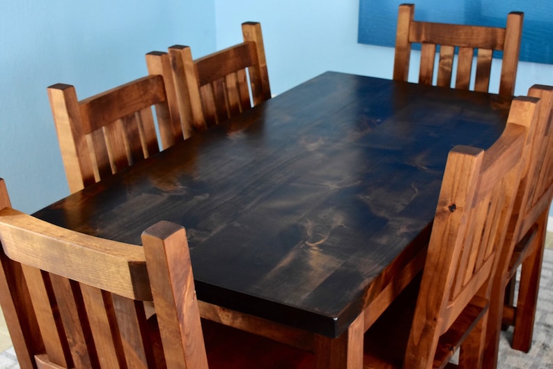 Solid Alder Wood Dining Table 5' x 3' Custom Etsy