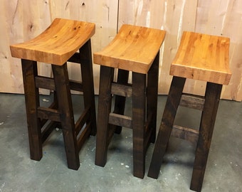 Kitchen bar stools, Priced Per Stool, wood bar stools, saddle stools, kitchen stool, bar stools, counter stools, , counter height stool,