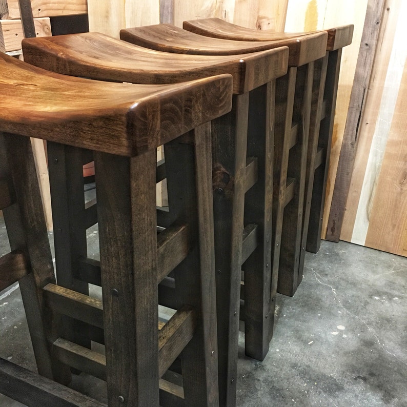 Saddle Stool, Counter height stool, bar stools, wood bar stools, saddle stools, wood stools, kitchen stool, counter stools bild 6