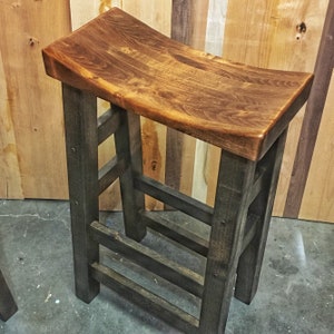 Saddle Stool, Counter height stool, bar stools, wood bar stools, saddle stools, wood stools, kitchen stool, counter stools bild 2