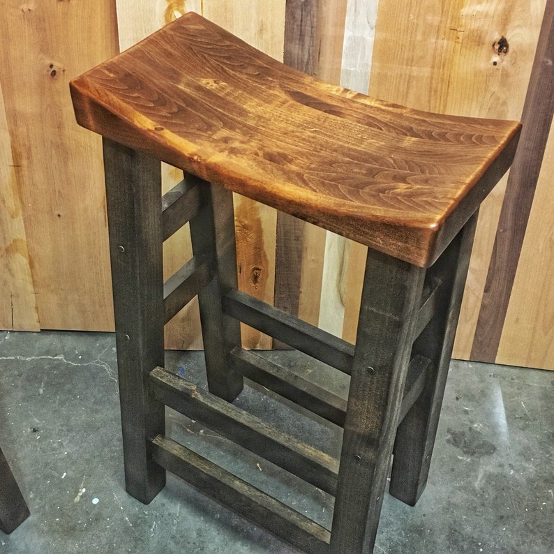 Saddle Stool, Counter height stool, bar stools, wood bar stools, saddle stools, wood stools, kitchen stool, counter stools bild 2