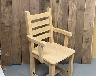 Unfinished Ladder Back Arm Chairs, dining chairs, dinning chairs, rustic dining chairs,  kitchen chairs, dinning room chairs, accent chair