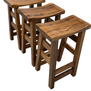 Walnut counter stools | Priced Per Stool | Walnut stools | saddle stools | kitchen stool | bar stools | kitchen bar stools