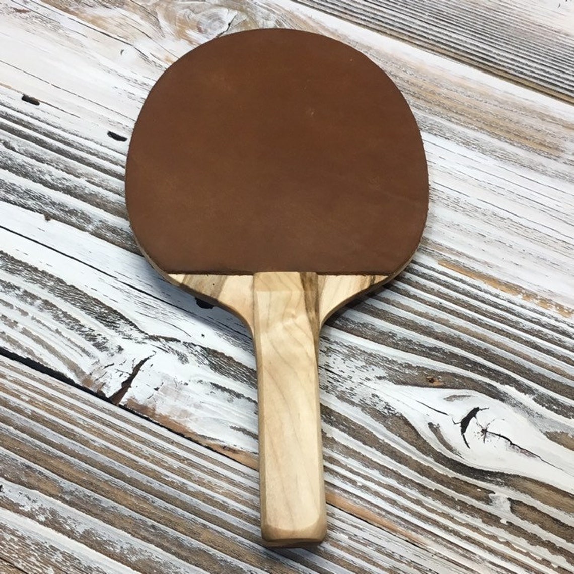 Custom Ping Pong Paddle With Leather Padding Made With Wormy Etsy