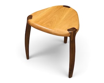 Hand Carved Walnut & Cherry Stool | Maloof Inspired Guitar Stool