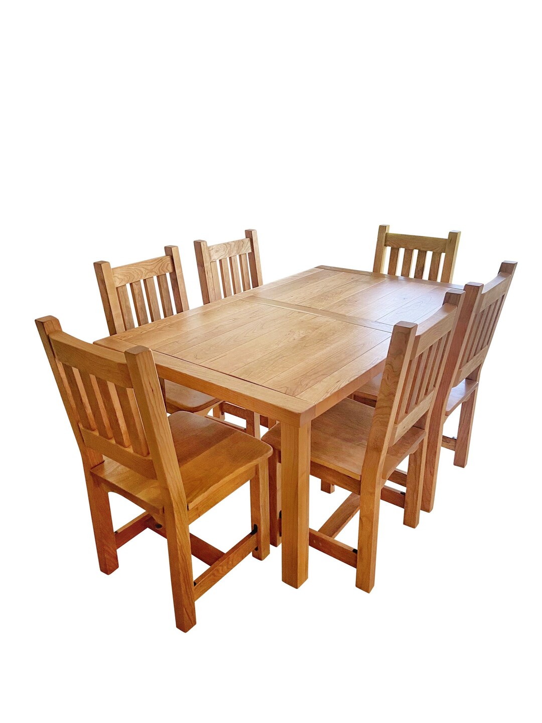 Cherry Wood Dining Table Wooden Dining Table and Chairs Set Hardwood