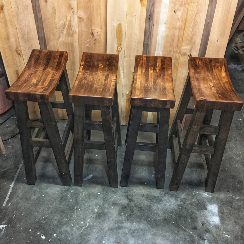 Saddle Stool, Counter height stool, bar stools, wood bar stools, saddle stools, wood stools, kitchen stool, counter stools bild 1