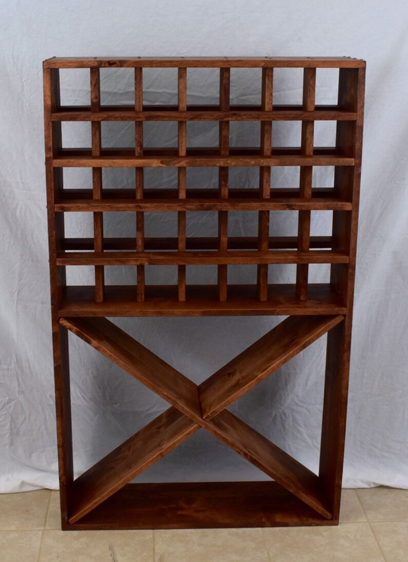 100 Bottle Wine Rack Made With Solid Alder Wood Handcrafted Etsy