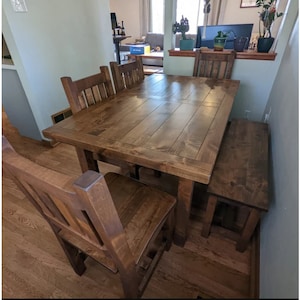Dining Table Set and Chairs, Handcrafted Dining Set With Chairs, Custom Dining table and Chairs, Set Of Chairs and Table, Set of 4 Chairs