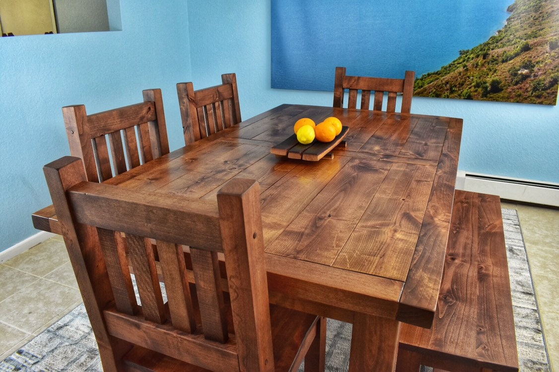 Wooden dining room table and chairs outlet