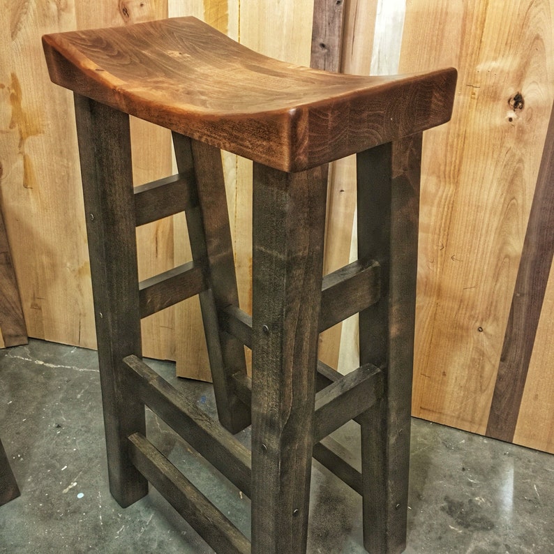 Saddle Stool, Counter height stool, bar stools, wood bar stools, saddle stools, wood stools, kitchen stool, counter stools bild 5
