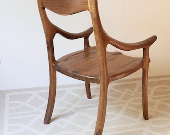 Walnut Arm Chair | Maloof Joinery | Handcrafted Sculptural Chair | Studio Chair | Modern Heirloom Furniture