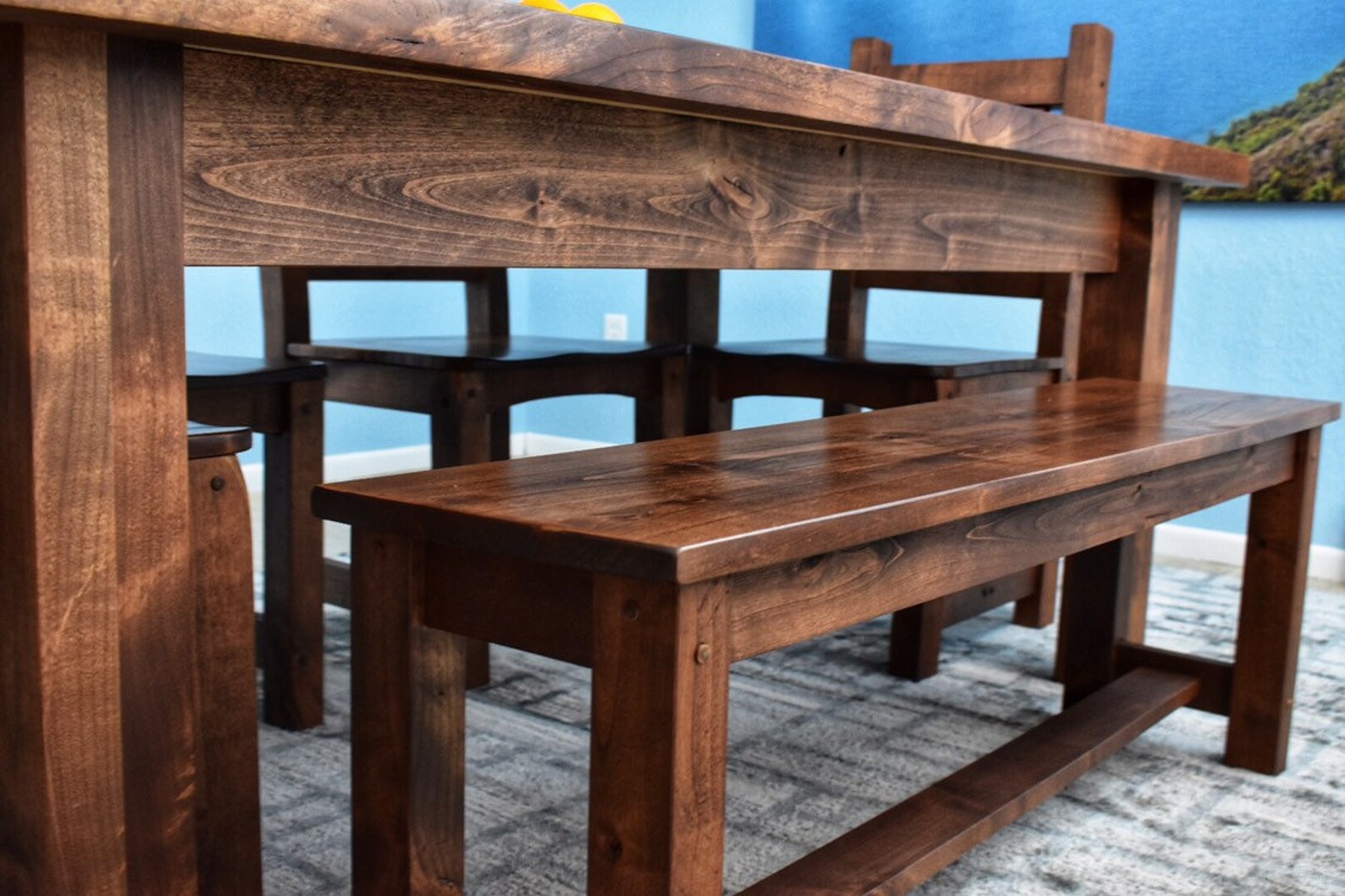 Wood Bench for Dining Table Dining Table Bench Solid Wood - Etsy