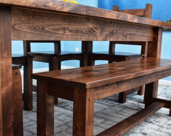 Wood Bench For Dining Table | Dining Table Bench | Solid Wood Bench | Alder Wood Bench | Handcrafted Bench