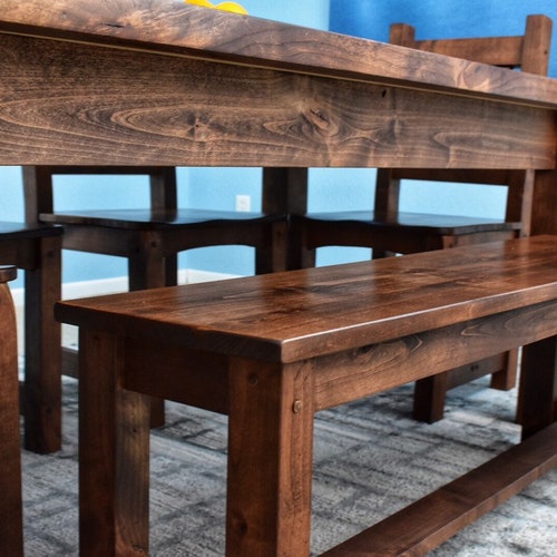 Solid Wood Dining Table Bench Etsy