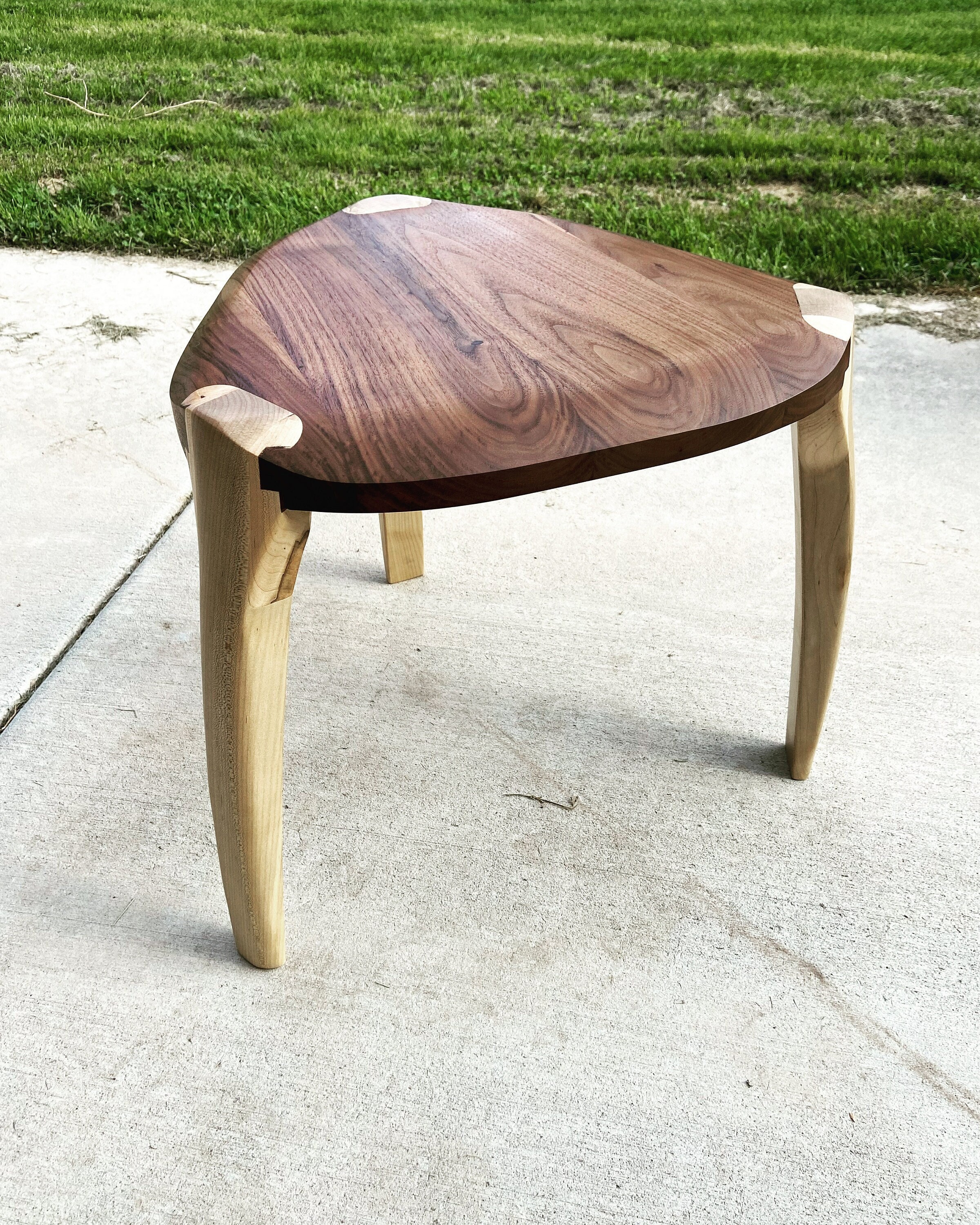 Walnut Carved Stool | Maloof Inspired Stool | Guitar Stool