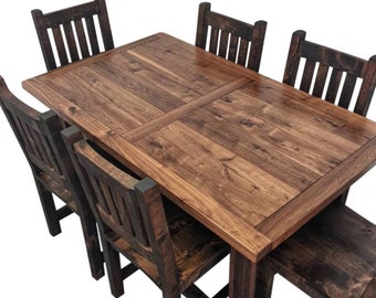 Walnut Dining Table Set | Walnut Dining Room Table | Made in Colorado | Walnut Table |  Walnut Dining Set and Chairs |  Walnut table top