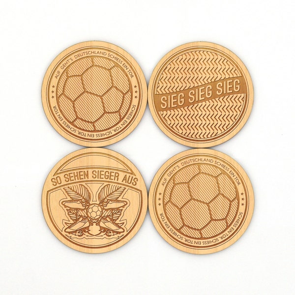 Germany World Cup Champions 2014 Wooden Lasercut Coasters, Set of 4 or 6