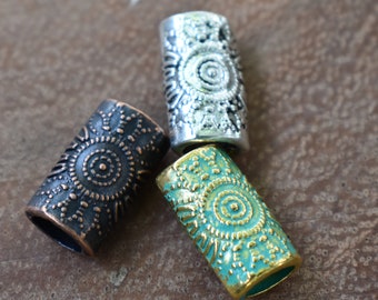 Brass Dread Bead | 3.5mm Dreadlock Bead | Bronze Loc Jewelry | Antique Patina | Dread Jewelry | Dreadlock Accessory | Beard Bead
