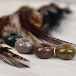 4pc Indian Agate Gemstone Dread Beads | 6mm Dread Beads | Rondell Beads | Dreadlock | Dread Accessory | Dread Beads