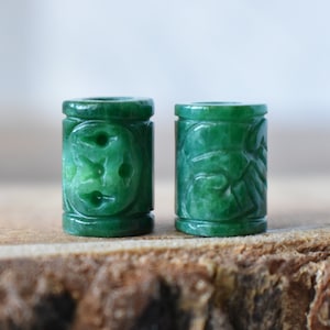 Jade Cuff Dread Bead | 4.5mm Dread Beads | Jade Tube Beads | Dreadlock | Dread Cuff Accessory | Jade Dread Beads