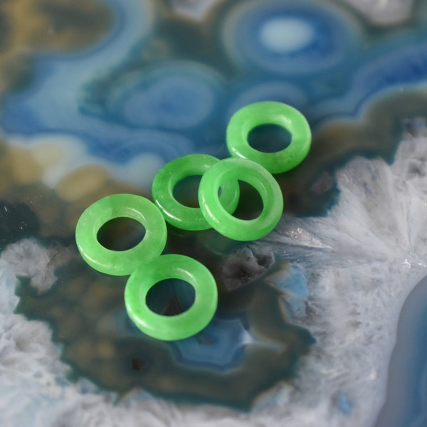 5pc Jade Ring Dread Beads | 5.5mm Dread Beads | Jade Ring Beads | Dreadlock | Dread Accessory | Jade Dread Beads