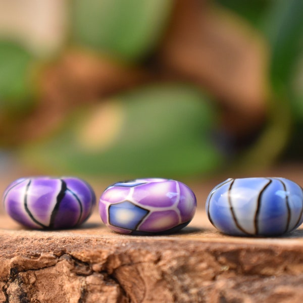 3pc Clay Rondell Dread Beads | 5.5mm | Dreadlock Accessory | Loc Jewelry | Beard Beads | Tribal