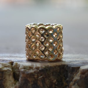 Gold Carved Metal Beard Bead | 6mm Loc Bead | Set