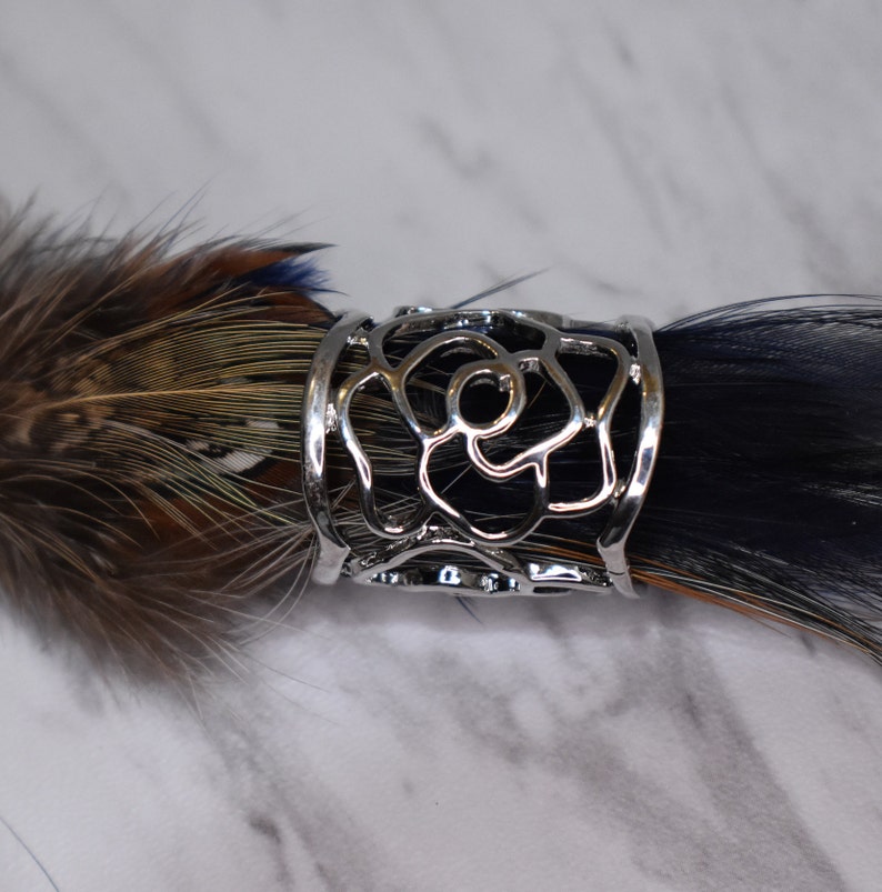 19mm Silver Rose Filigree Dread Tie Bead