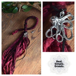 OOAK Burgundy Octopus Dread Wrap | 30 INCH WRAP | Hair Wrap | Recycled Material Dread Wrap