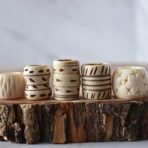 Tribal Dread Bead Set | Bone Dread Bead | Dreadlock Accessory | Norse Dread Bead | Viking Dread Bead
