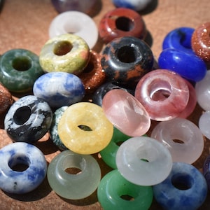 5pc Random Gemstone Rondell Dread Beads | 4mm | Dreadlock Accessory | Loc Jewelry | Beard Beads | Tribal