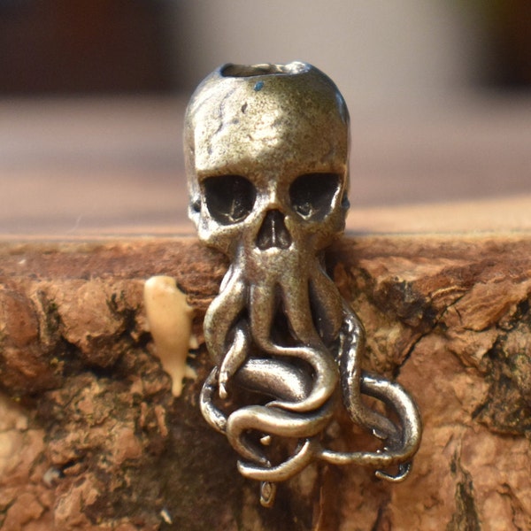 Copper Octopus Skull Dread Bead | 6mm Loc Bead | Dreadlock Accessory | Loc Jewelry | Dread Bead | Large Hole | Big Hole | Cuff Bead