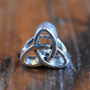 Triquetra Trinity Knot Beard Bead | Dread Bead with 6mm Hole | Beard Beads