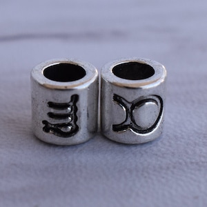 Zodiac Dread Bead | 4.5mm Dreadlock Bead | Horoscope Loc Jewelry | Astrological Astrology | Dread Jewelry | Dreadlock Accessory | Beard Bead