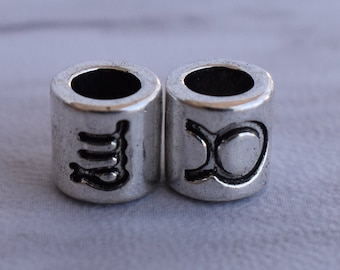 Zodiac Dread Bead | 4.5mm Dreadlock Bead | Horoscope Loc Jewelry | Astrological Astrology | Dread Jewelry | Dreadlock Accessory | Beard Bead