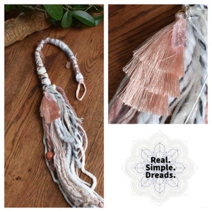 OOAK Pink and White Crystal Wrap | 28 INCH WRAP | Dread Wrap | Hair Wrap