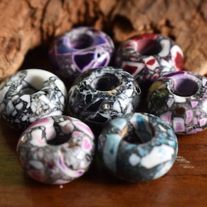 3PC RANDOM Gemstone Dread Beads | 6mm Dread Beads | Rondell Beads | Dreadlock | Dread Accessory | Dread Beads