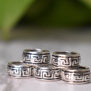 5 pc Antique Silver Viking Dread Bead | 7mm Loc Bead | Norse Bead Set | Dreadlock Accessory Set