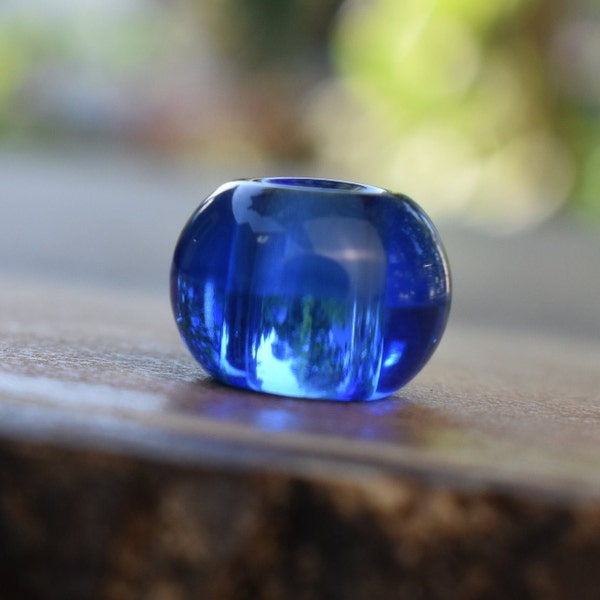 Cobalt Blue Glass Rondell Dread Beads | 6mm | Dreadlock Accessory | Loc Jewelry | Beard Beads | Tribal