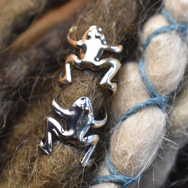 Adjustable Climbing Frog Dread Bead | Dreadlock Bead | Loc Jewelry | Dreadlock Accessory | Beard Bead