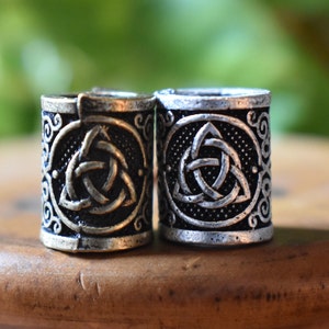Triquetra Trilogy Knot Beard Bead | Dread Bead with 6mm Hole | Beard Beads