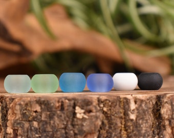 6mm Sea Glass Dread Beads | Frosted Glass Beads | Matte Glass Beads