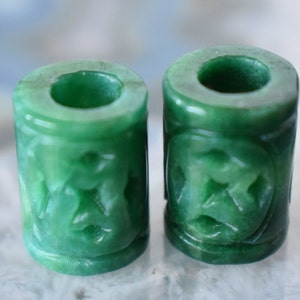 Beard Beads Set of 2 | Jade Cuff Beard Beads | 4.5mm Beard Beads | Jade Beard Beads | Beard Bead Set | 2pc Beard Bead | Jade Beard Beads