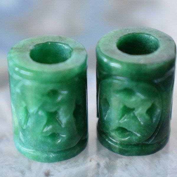 Beard Beads Set of 2 | Jade Cuff Beard Beads | 4.5mm Beard Beads | Jade Beard Beads | Beard Bead Set | 2pc Beard Bead | Jade Beard Beads